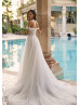 Off Shoulder Beaded Ivory Lace Tulle Gorgeous Wedding Dress